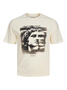 Jack & Jones T-shirt Estampar Decote Redondo -Egret - 12253889