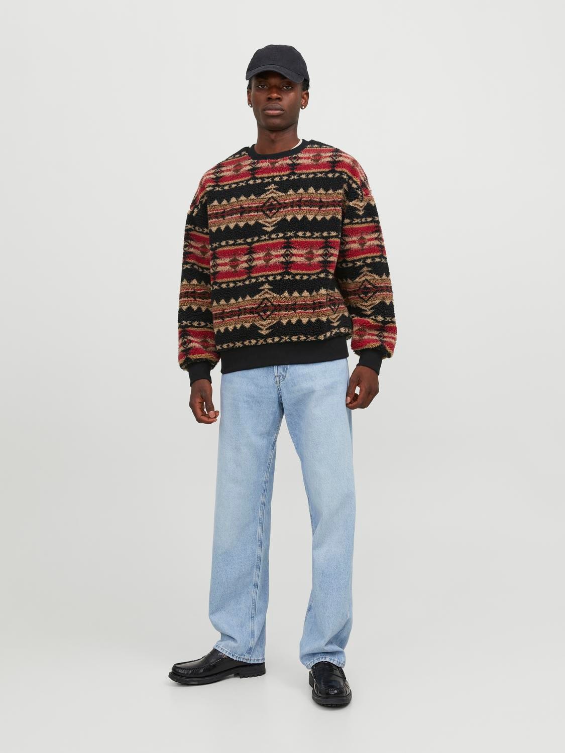 Jack & Jones All Over Print Sweatshirt met ronde hals -Black - 12253892