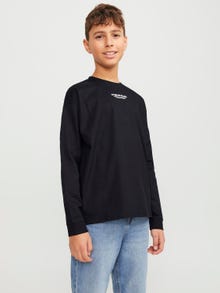 Jack & Jones Bedrukt Longsleeved T-shirt Junior -Black - 12253958