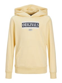 Jack & Jones Potištěný Mikina s kapucí Junior -Italian Straw - 12253959