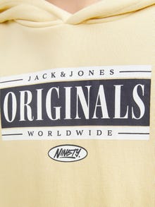 Jack & Jones Hoodie Estampar Para meninos -Italian Straw - 12253959