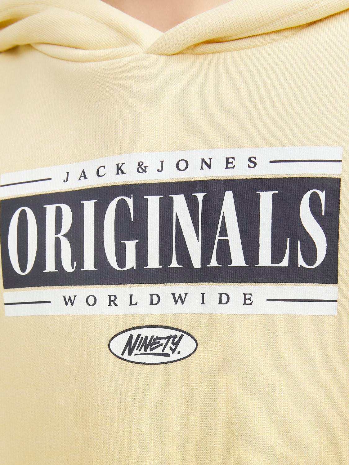 Jack & Jones Potištěný Mikina s kapucí Junior -Italian Straw - 12253959