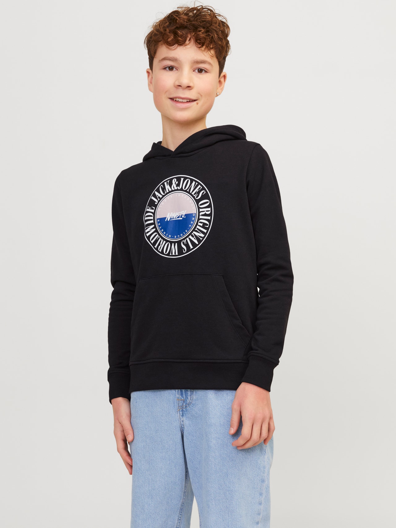 Jack & Jones Trükitud Kapuutsiga pusa Junior -Black - 12253959