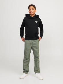 Jack & Jones Printed Hoodie For boys -Black - 12253964