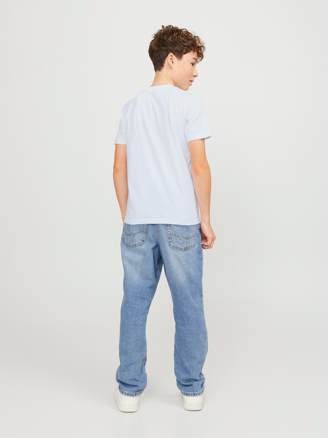 Jack & Jones Poikien Painettu T-paita -Bright White - 12253965