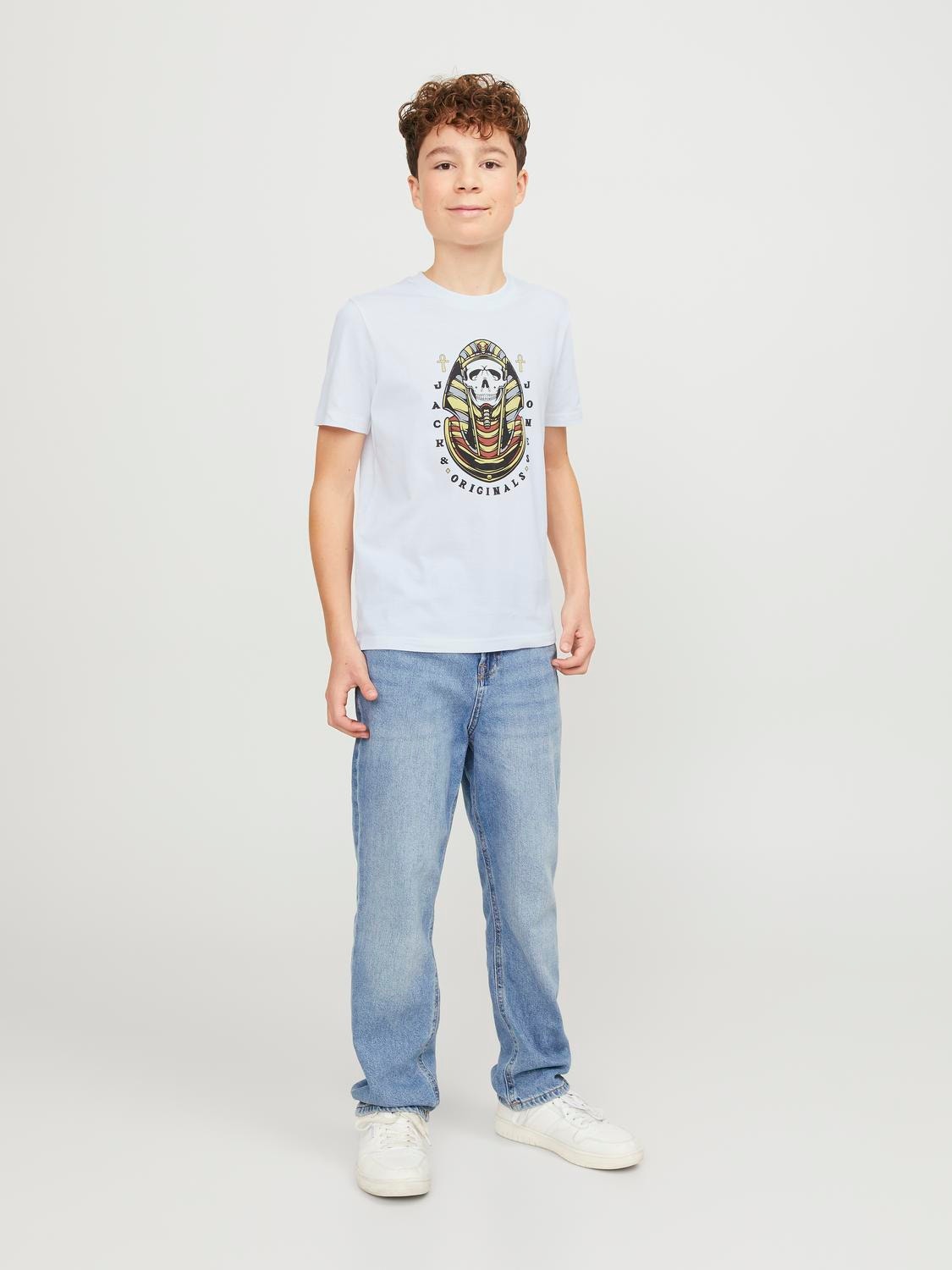 Jack & Jones Camiseta Estampado Para chicos -Bright White - 12253965