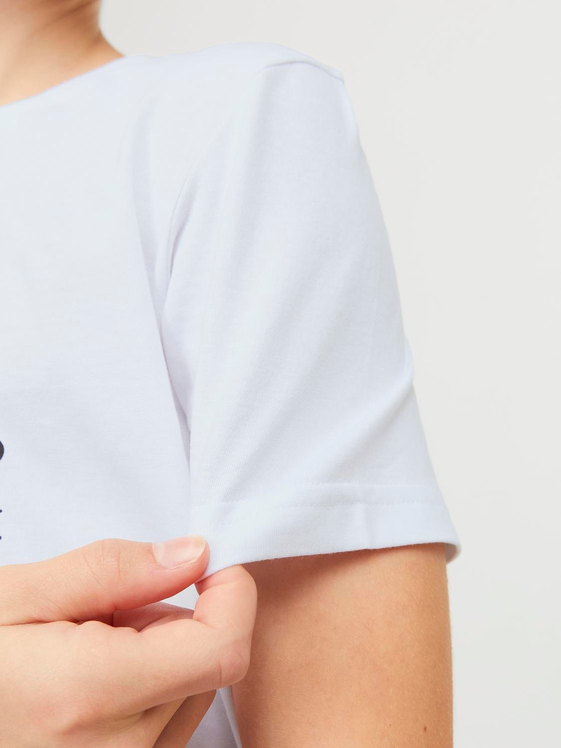 Jack & Jones T-shirt Estampar Para meninos -Bright White - 12253965