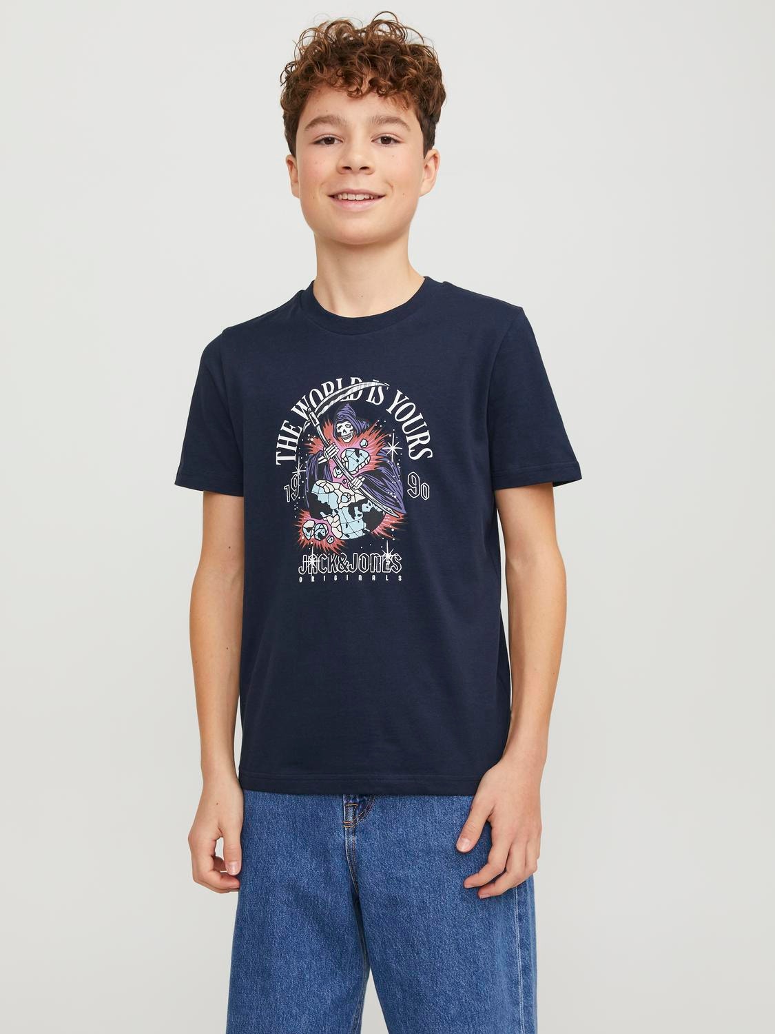 Jack & Jones Nadruk T-shirt Dla chłopców -Sky Captain - 12253965