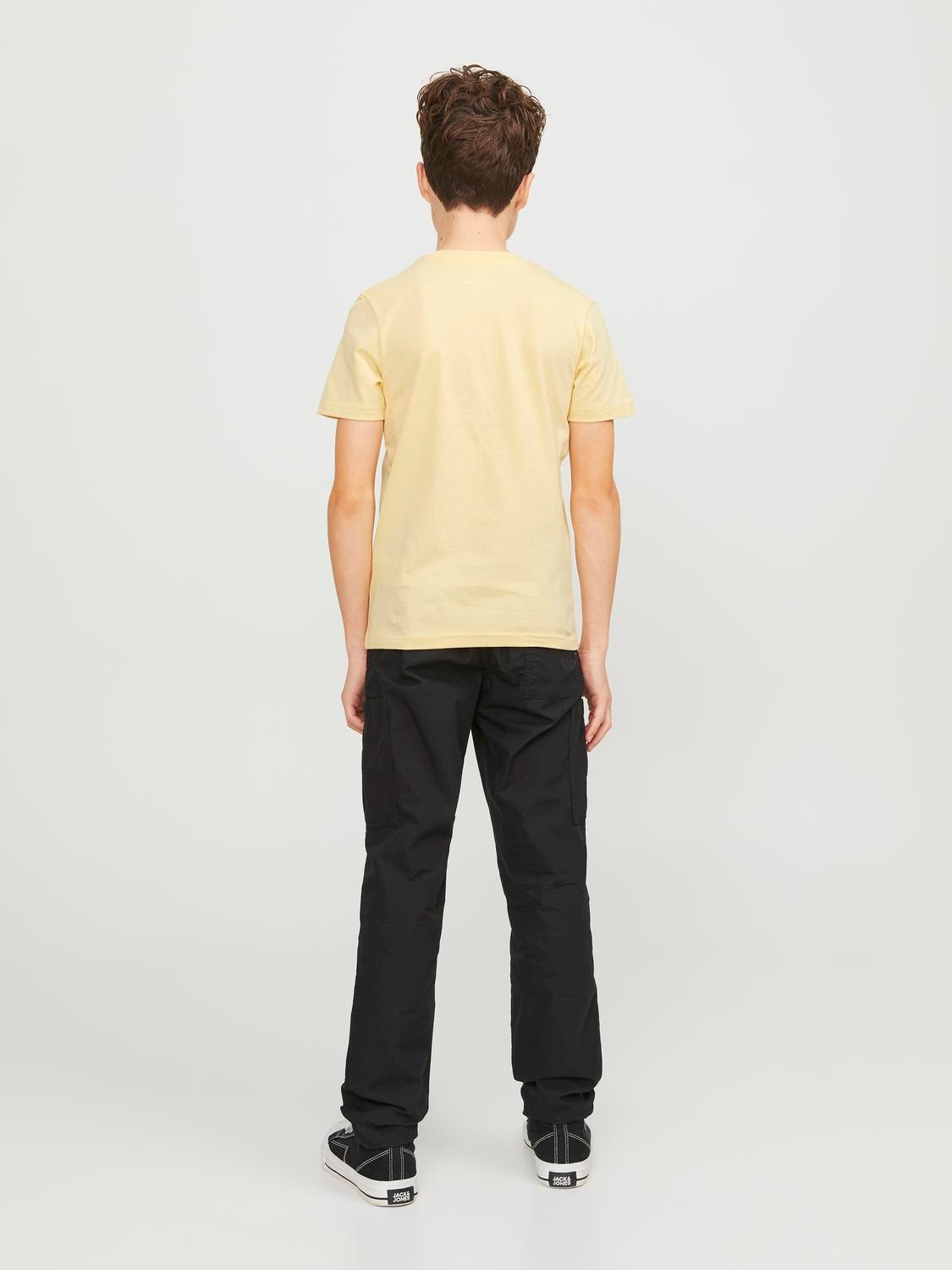 Jack & Jones Trykk T-skjorte For gutter -Italian Straw - 12253965