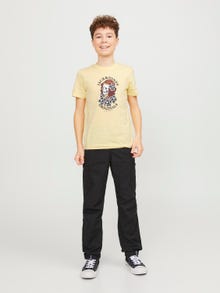 Jack & Jones Printet T-shirt Til drenge -Italian Straw - 12253965