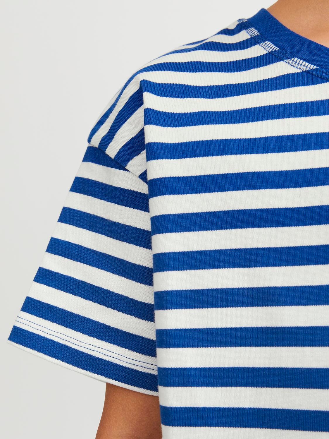 Jack & Jones Stripete T-skjorte For gutter -True Blue - 12253966