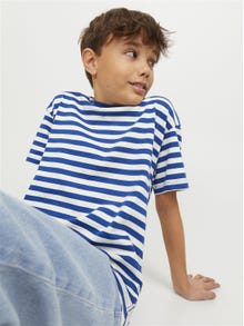 Jack & Jones Stripete T-skjorte For gutter -True Blue - 12253966