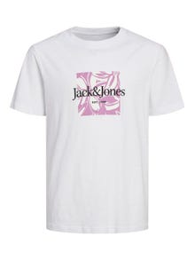 Jack & Jones Trykk T-skjorte For gutter -Bright White - 12253973