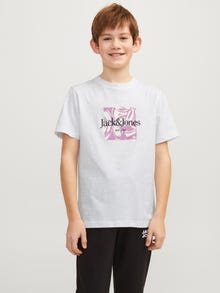 Jack & Jones Trykk T-skjorte For gutter -Bright White - 12253973