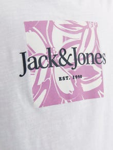 Jack & Jones Printet T-shirt Til drenge -Bright White - 12253973