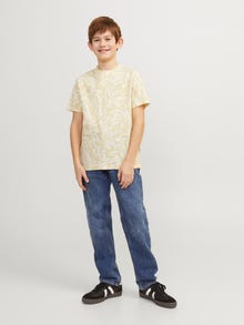 Jack & Jones Viso audinio raštas Marškinėliai For boys -Italian Straw - 12253974