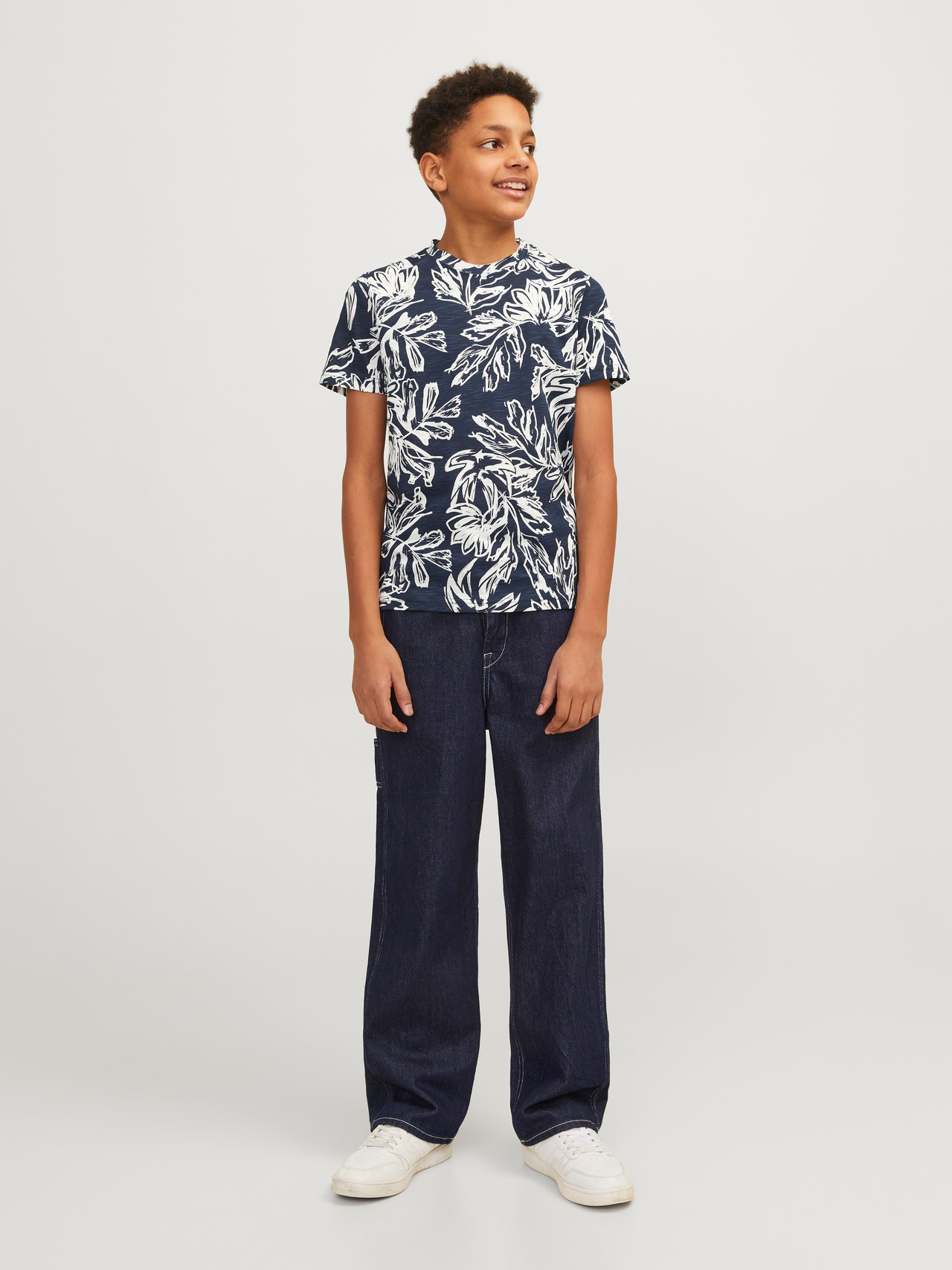 Jack & Jones Celoplošný potisk Tričko Junior -Sky Captain - 12253974