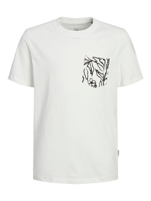 Jack & Jones Spausdintas raštas Marškinėliai Jaunimui -Cloud Dancer - 12253977