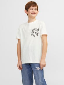Jack & Jones Spausdintas raštas Marškinėliai Jaunimui -Cloud Dancer - 12253977