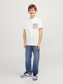 Jack & Jones Spausdintas raštas Marškinėliai Jaunimui -Cloud Dancer - 12253977