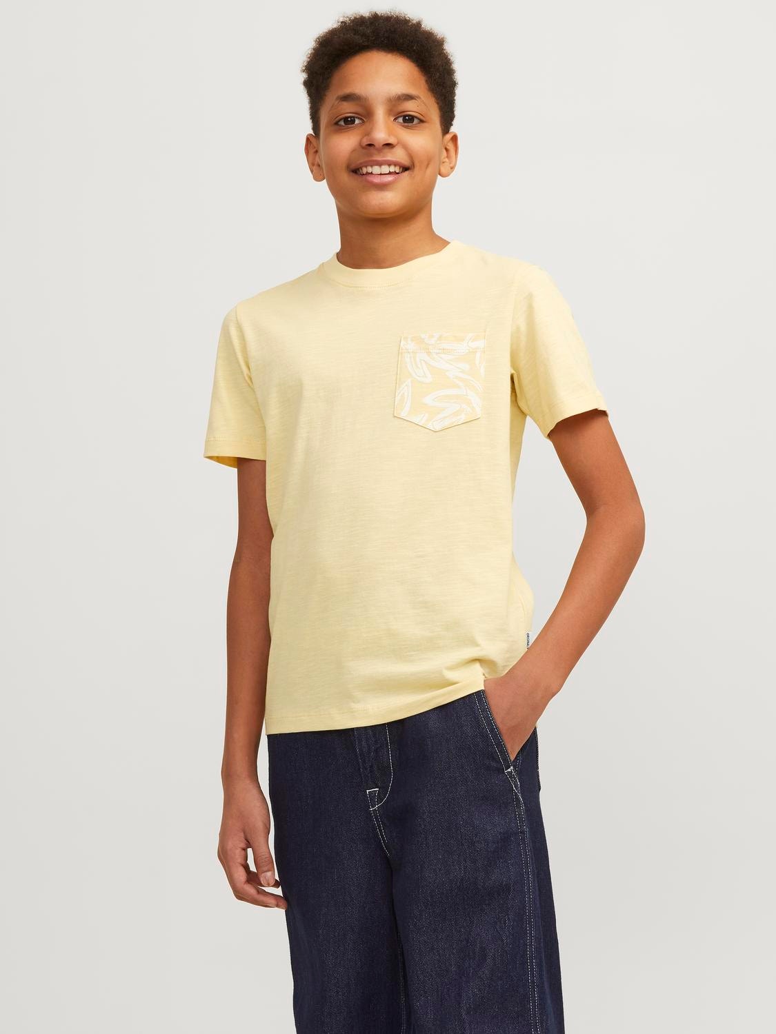 Jack & Jones Bedrukt T-shirt Voor jongens -Italian Straw - 12253977