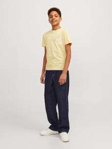 Jack & Jones Nadruk T-shirt Dla chłopców -Italian Straw - 12253977