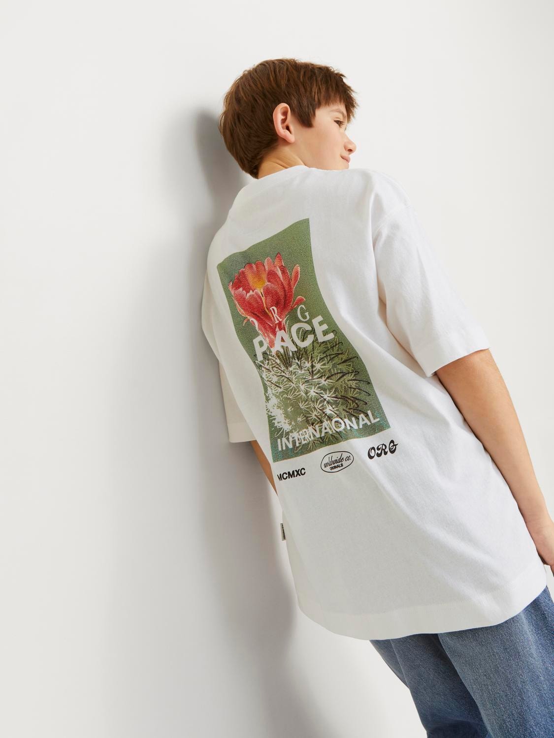 Jack & Jones Printed T-shirt For boys -Bright White - 12253986