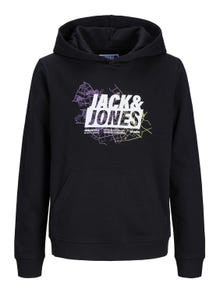 Jack & Jones Sudadera con capucha Estampado Para chicos -Black - 12253990