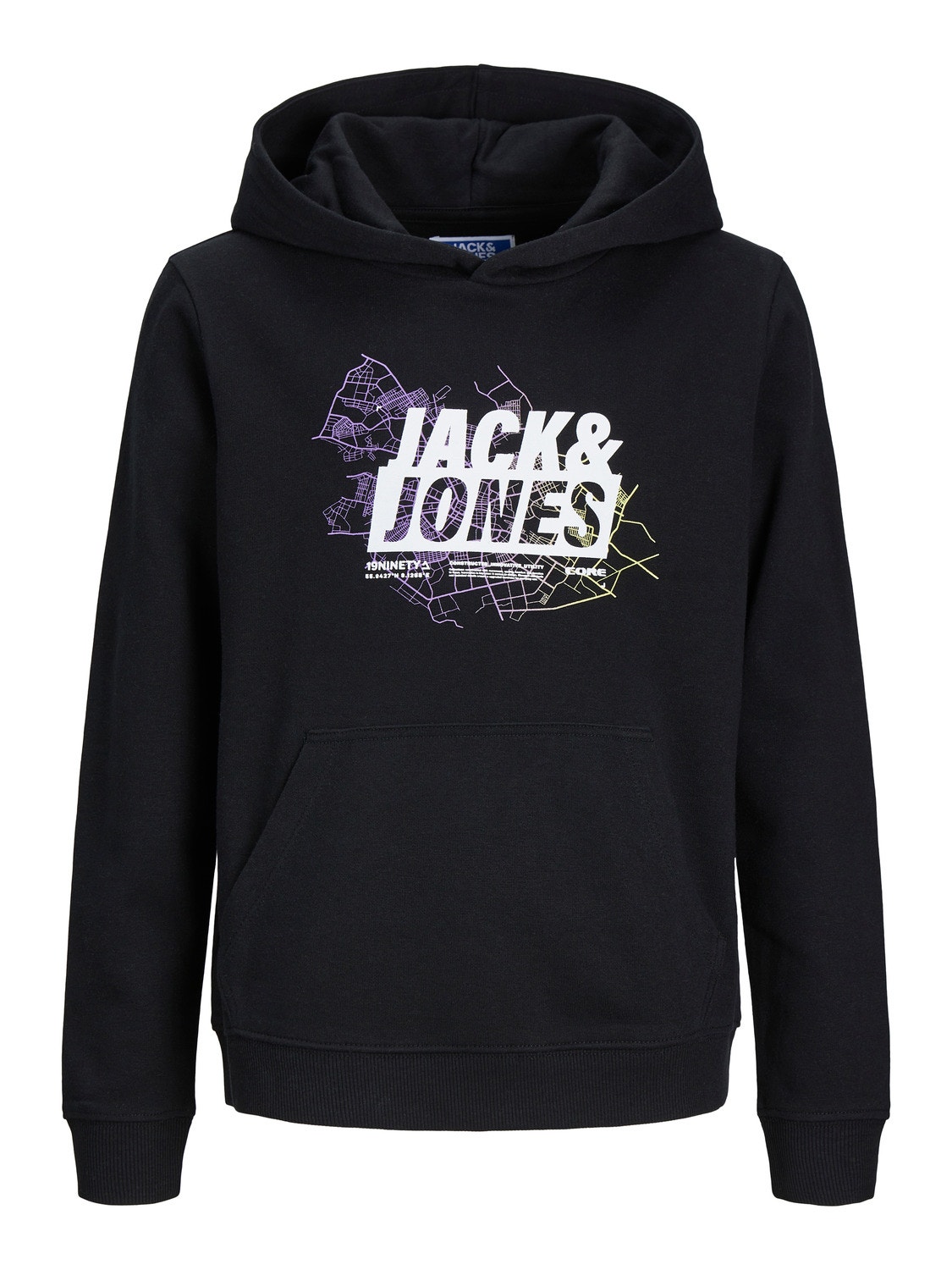Jack & Jones Sudadera con capucha Estampado Para chicos -Black - 12253990