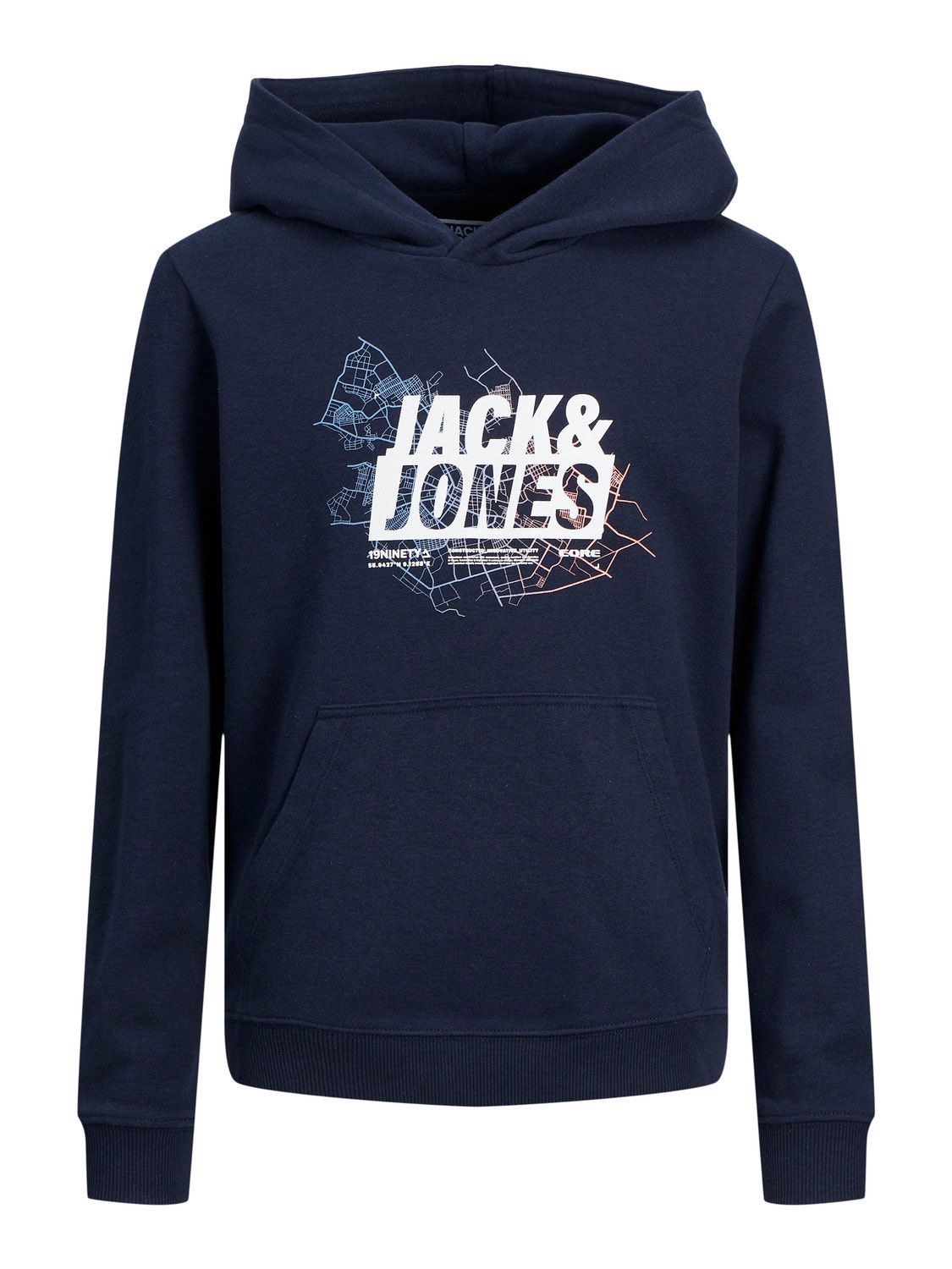 Jack & Jones Printet Hættetrøje Til drenge -Navy Blazer - 12253990