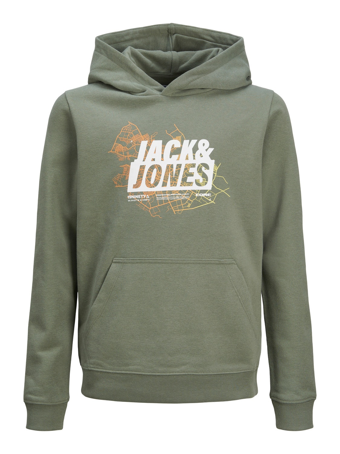 Jack & Jones Sudadera con capucha Estampado Para chicos -Agave Green - 12253990
