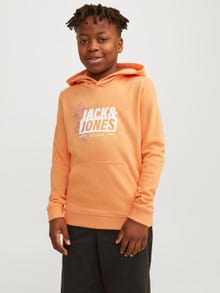 Jack & Jones Gedrukt Hoodie Voor jongens -Tangerine - 12253990