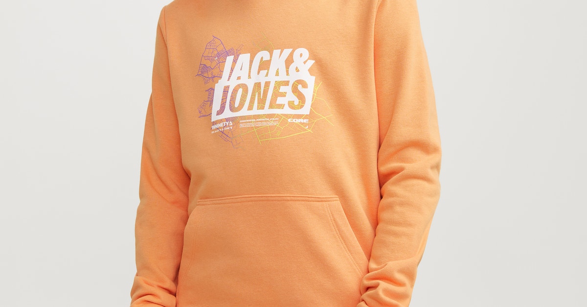 Sudaderas Jack Jones Hombre JACK&JONES JUNIOR JORFREDERIKSBERG Margate Sweat HO BF JNR Sudadera Con Capucha, Black/Fit:Loose, 128 Para Niños Sudadera Jack Jones Hombre