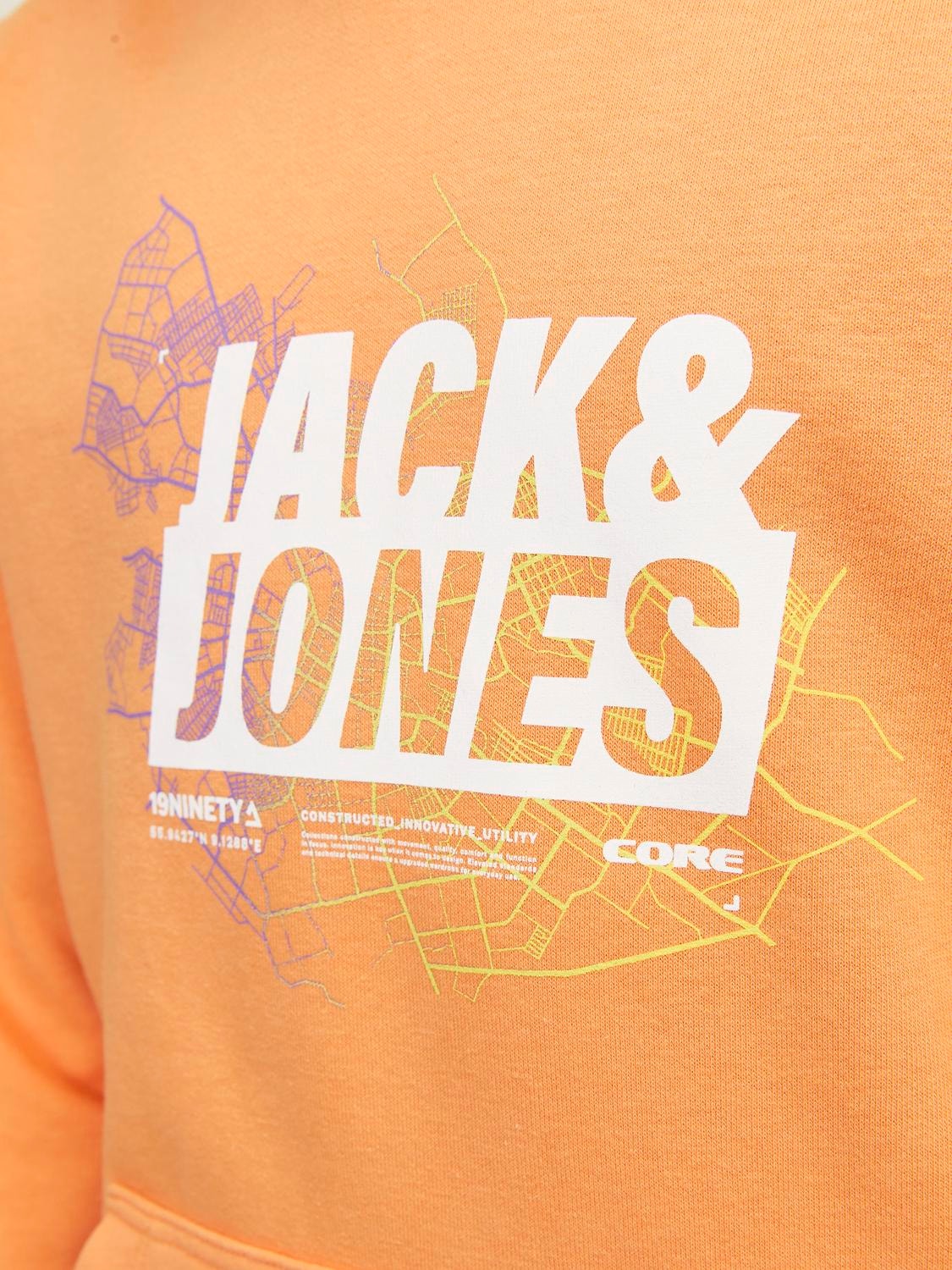 Jack & Jones Gedruckt Kapuzenpullover Für jungs -Tangerine - 12253990