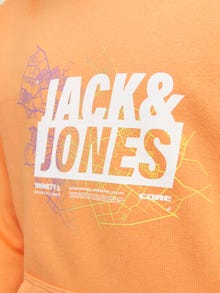 Jack & Jones Printet Hættetrøje Til drenge -Tangerine - 12253990