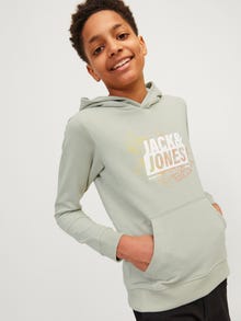 Jack & Jones Printed Hoodie For boys -Desert Sage - 12253990