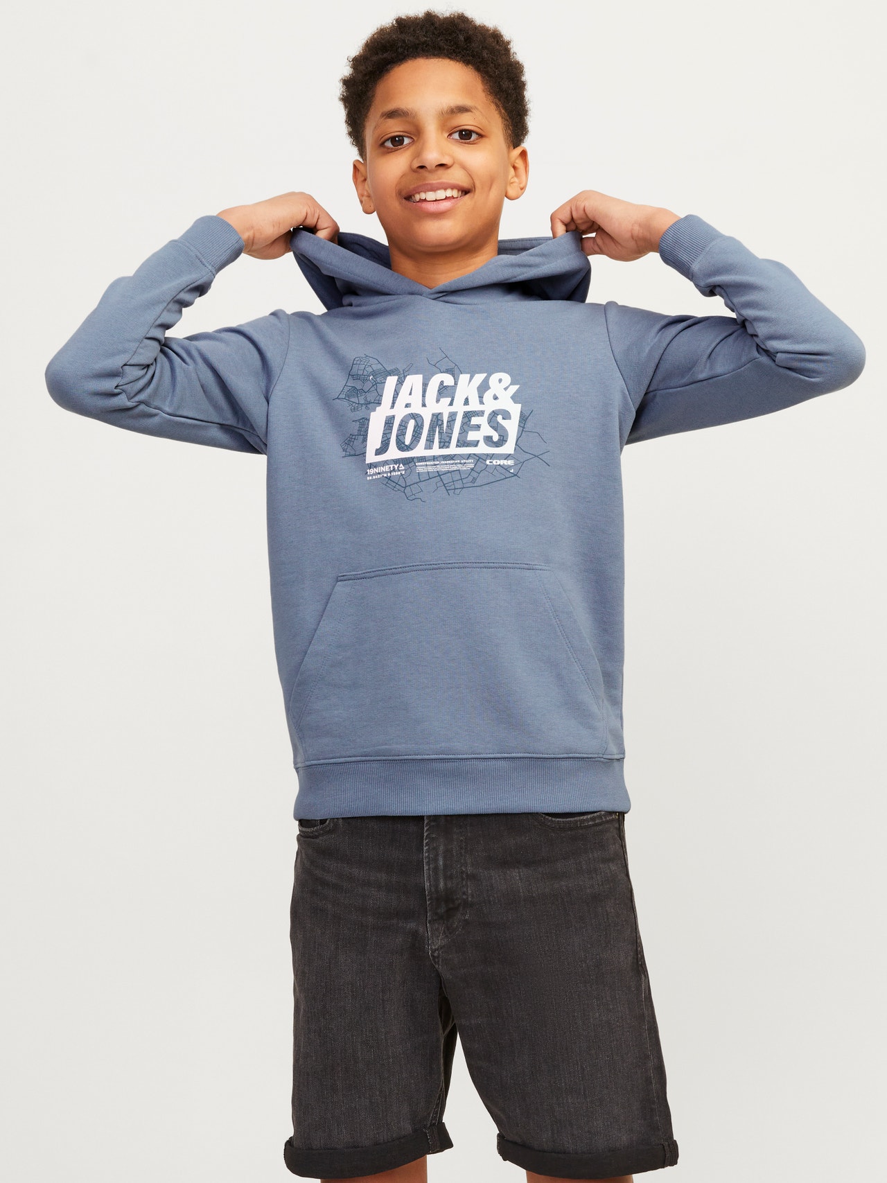 Jack & Jones Printed Hoodie For boys -Flint Stone - 12253990