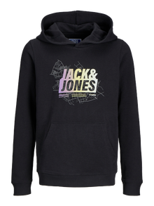 Jack & Jones Φούτερ με κουκούλα Για αγόρια -Black - 12253990