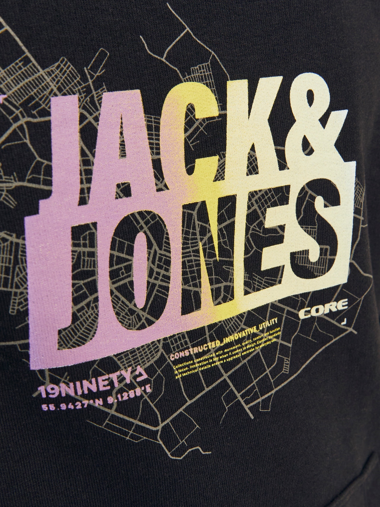 Jack & Jones Printet Hættetrøje Til drenge -Black - 12253990