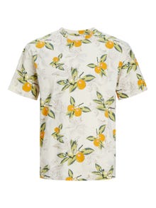 Jack & Jones All Over Print T-skjorte For gutter -Buttercream - 12254029