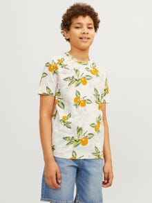 Jack & Jones All Over Print T-skjorte For gutter -Buttercream - 12254029