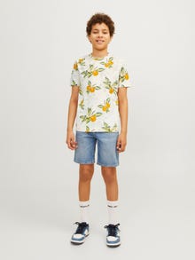 Jack & Jones All Over Print T-skjorte For gutter -Buttercream - 12254029