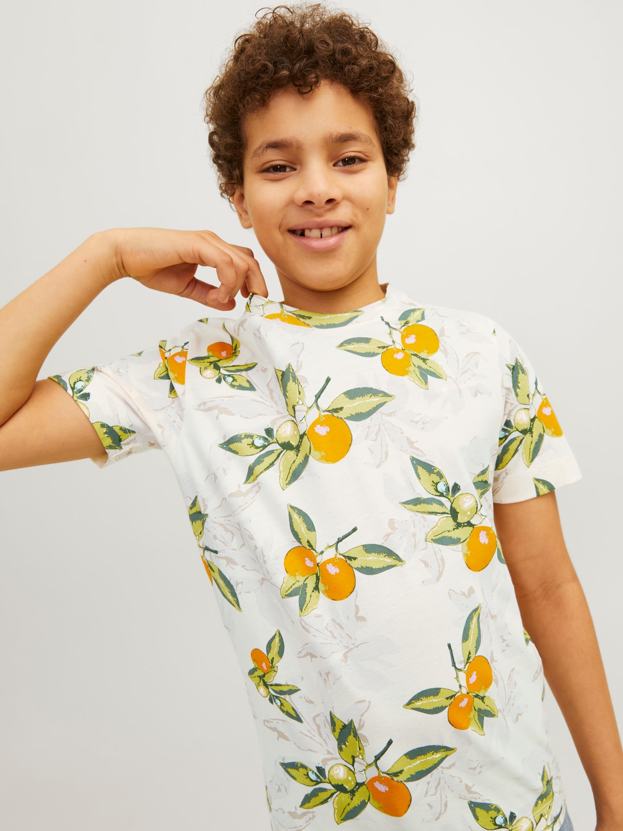 Jack & Jones All Over Print T-shirt For boys -Buttercream - 12254029