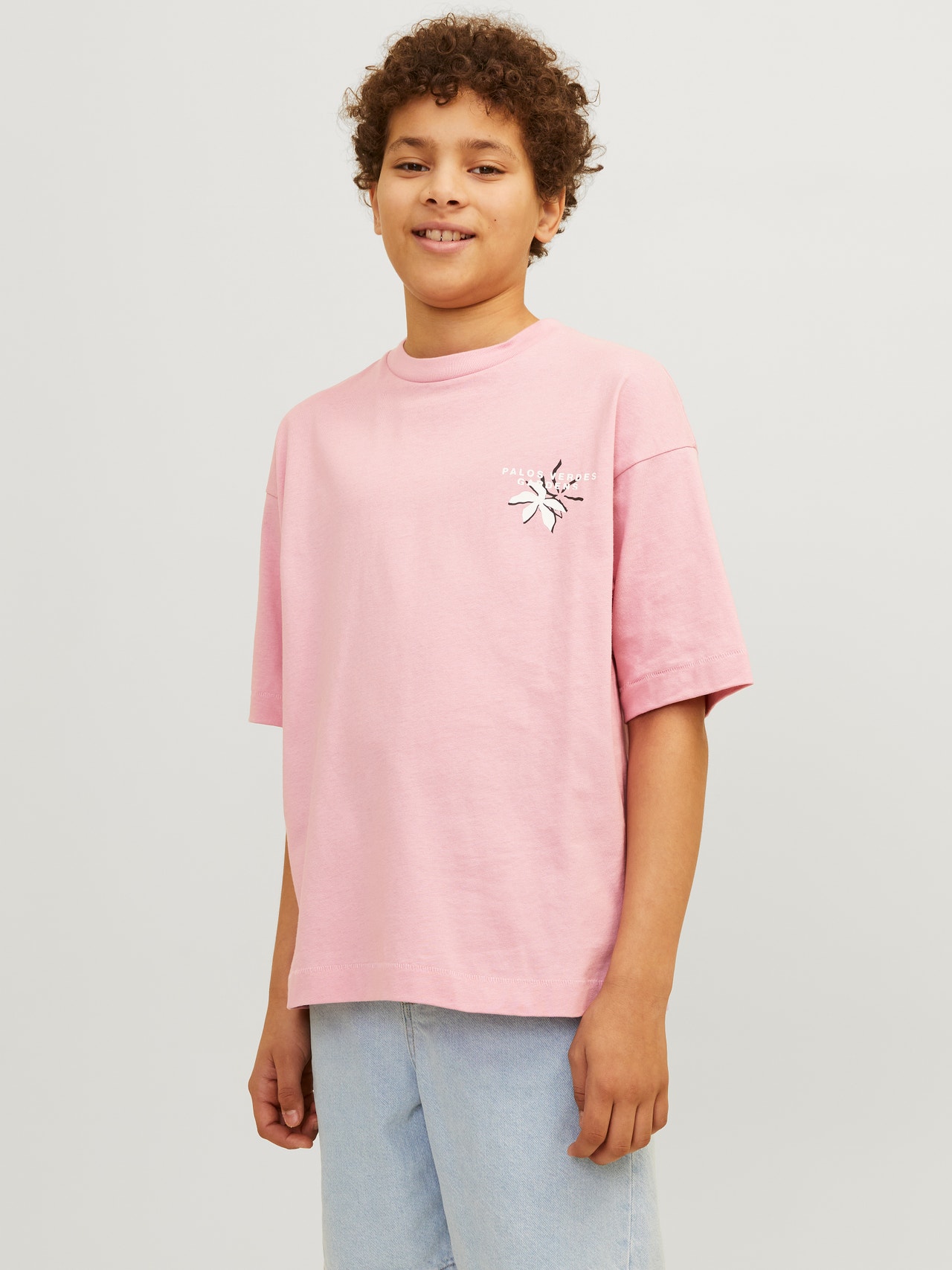 Jack & Jones Poikien Painettu T-paita -Pink Nectar - 12254040