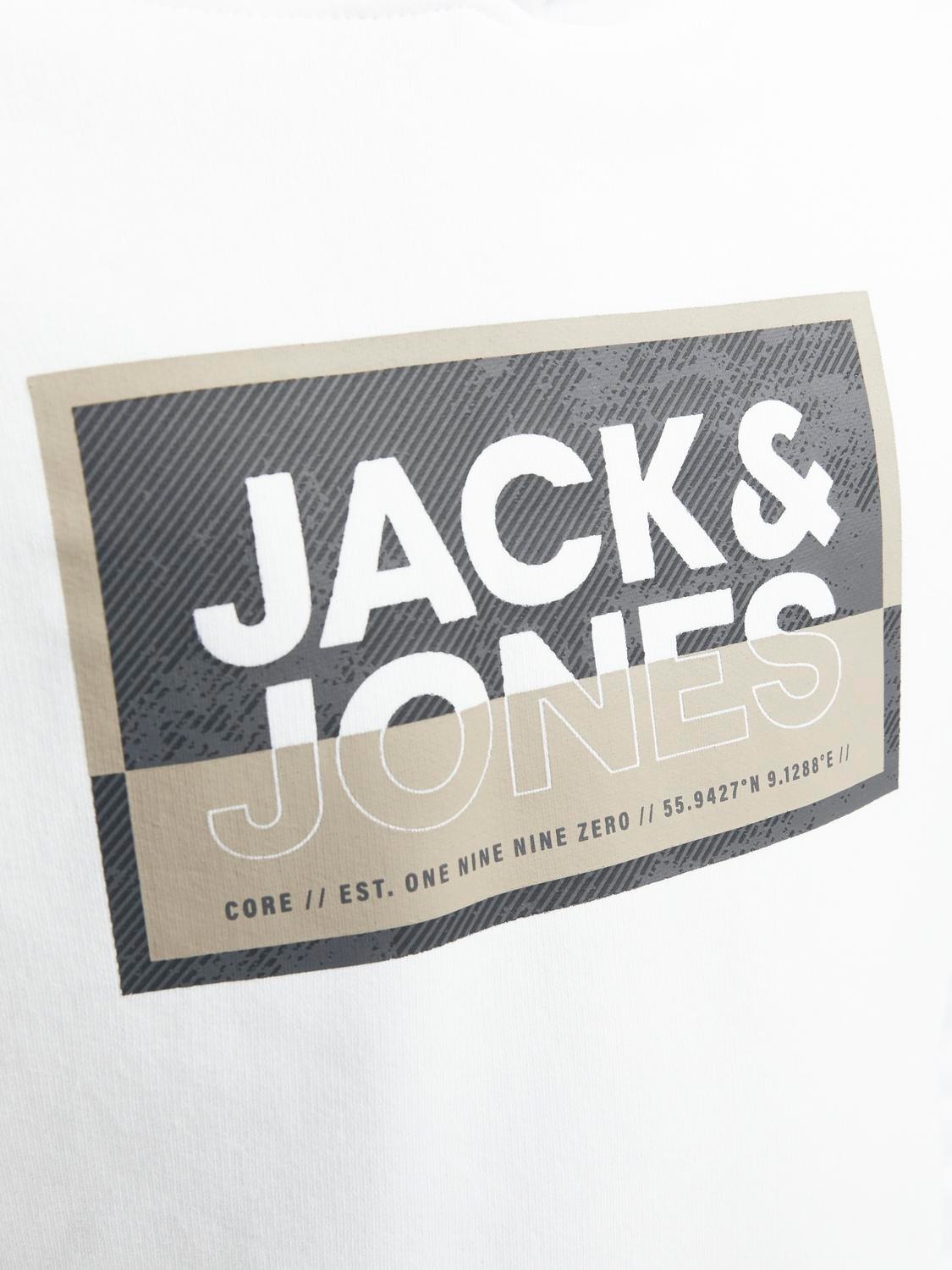 Jack & Jones Spausdintas raštas Megztinis su gobtuvu For boys -White - 12254120