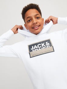Jack & Jones Printed Hoodie For boys -White - 12254120