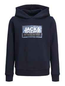 Jack & Jones Printed Hoodie For boys -Navy Blazer - 12254120
