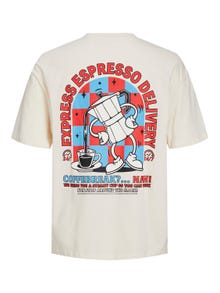 Jack & Jones Printed Crew neck T-shirt -Buttercream - 12254168