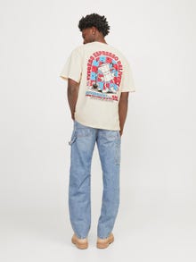 Jack & Jones T-shirt Estampar Decote Redondo -Buttercream - 12254168