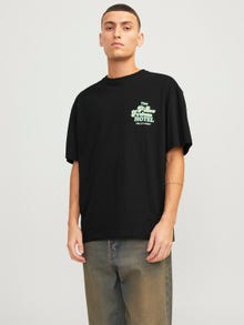 Jack & Jones Printed Crew neck T-shirt -Black - 12254168